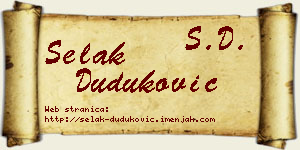 Selak Duduković vizit kartica